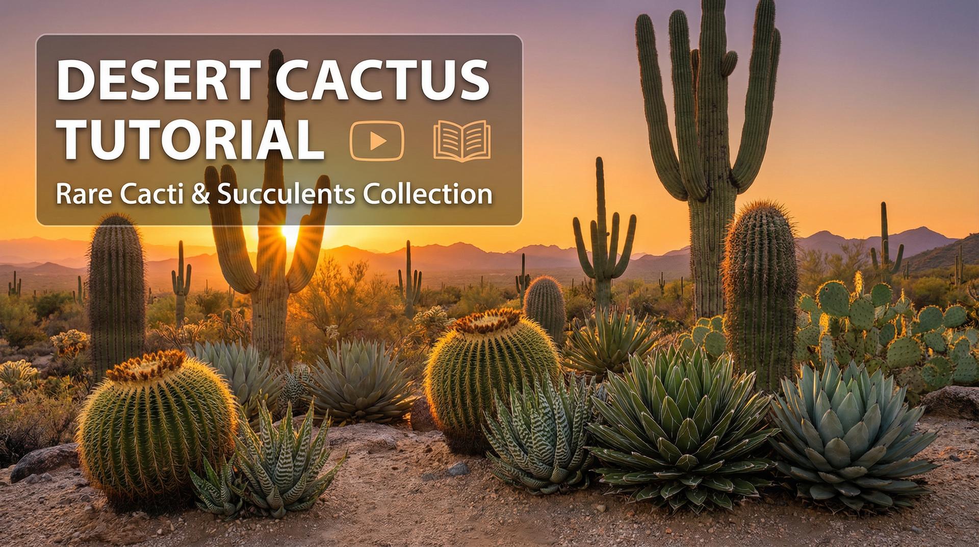 每日大赛植物视频教程-沙漠仙人掌多肉植物视频